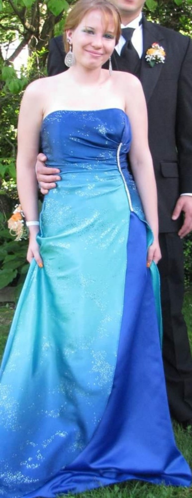 Ombre Aquamarine Formal Gown
